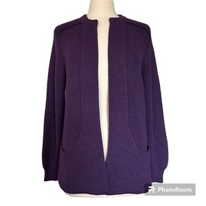 Peruvian Link Alpaca Purple Cardigan Sweater Best Fit Size M/L